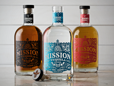 Mission Tequila diecut packaging papel picado tequila