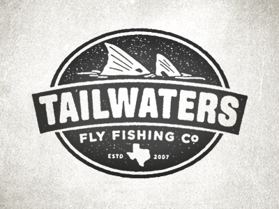 Tailwaters fishing logo fly shop reds texture