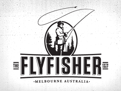 Flyfisher2 fly shop illustration logo
