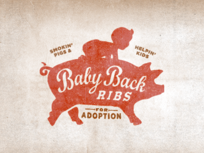 Baby Back Ribs for Adoption adoption baby bbq logo pig