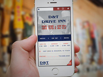 D&T Drive Inn Mobile Comp bar beer buttons concept drive inn interface mobile navigation responsive texas ui web