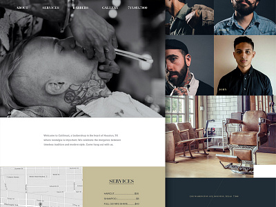 Late night shot barber shop flywheelco houston landing page progress responsive small business web design wip