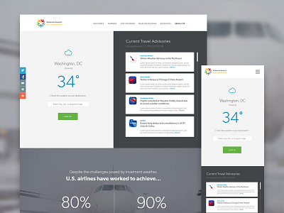 A4A Travel Advisory Website airlines responsive travel ui weather web design website