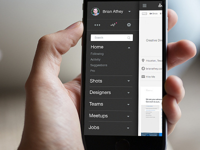 New Dribbble Menu concept dribbble menu mobile navigation proposal ui ux web design