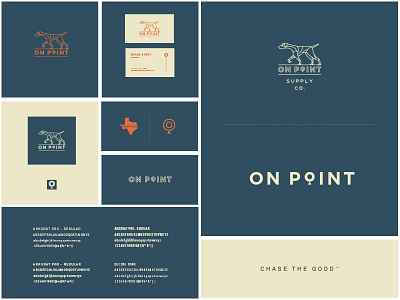 On Point Brand Sheet branding german shorthaired pointer icon identity logo mark style guide texas