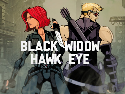 Black Widow & Hawk Eye - Avengers Week avengers character design comics illustration