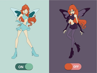 Switch On and Off bloom dailyui design switch ui ux winx club