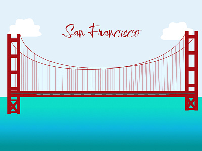Golden Gate Bridge of San Francisco design figma figmadesign goldengatebridge illustration sanfrancisco