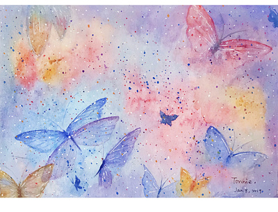 Butterfly wonderland watercolor