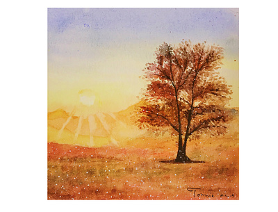 Sunrise watercolor