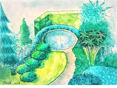 Secret garden watercolor