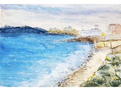 Alki Beach watercolor