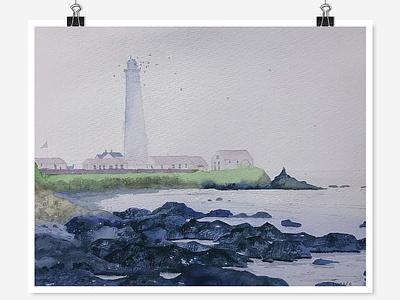 To the lighthouse watercolor
