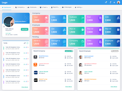 Dashboard design typography ui web