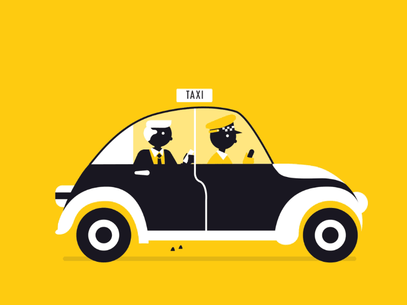 Hello Taxi animation cab gif loop taxi yellow
