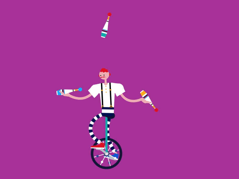 Just juggling on an unicycle by Goldener Westen on Dribbble