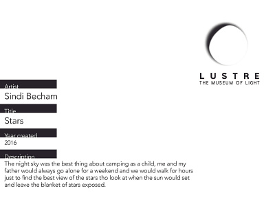 Lustre The Museum of Light Exhibition Info Card branding branding design corporate branding corporate design corporate identity graphic design graphicdesign layout design layoutdesign layouts