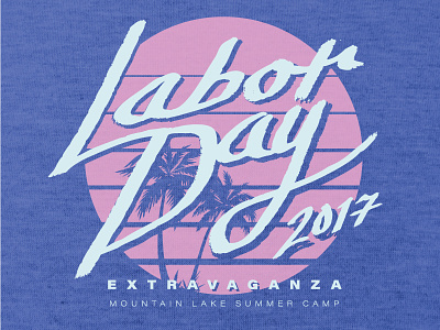 Labor Day Extravaganza 2017 80s type beach miami palm trees pink