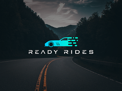 Ready Rides brandmark cab design logo minimalistic negative space logo pictorial mark service vector