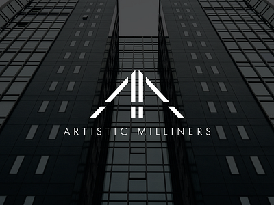 Artistic Milliners branding brandmark design illustration logo minimalistic negative space logo pictorial mark typography vector