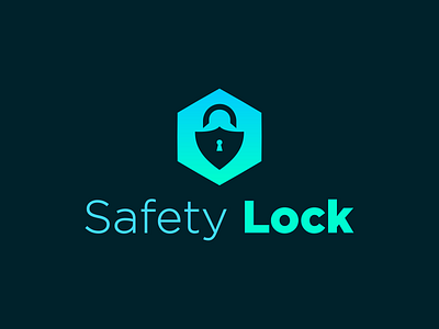 Safety Lock branding brandmark design gradient illustration logo minimalistic negative space logo pictorial mark security logo typography vector