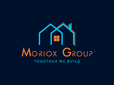Moriox Group branding brandmark construction design illustration logo minimalistic negative space logo pictorial mark typography vector