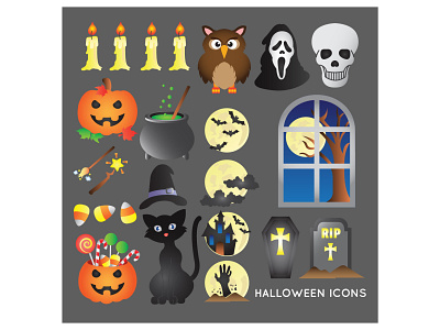 halloween icons design icon illustration vector