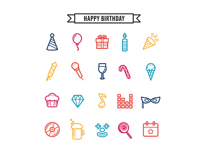 birthday icon design icon illustration vector