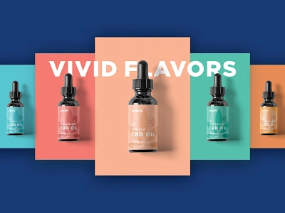 Unabis Branding & Packaging Design 3d bottle branding calmness cannabis cbd cbd oil colorful design dropper flavors flavours graphic design juicy light logo packaging vivid