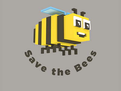 insta save the bees3 3d design illustration voxel