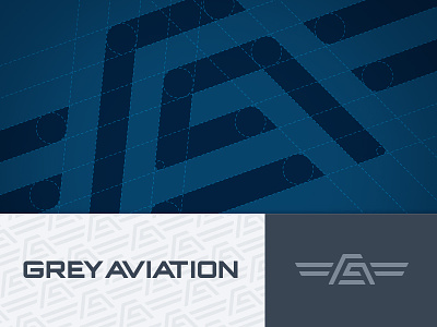 Grey Aviation Logo aviation burr flight ga ink kevin monogram nashville ocular operations pilot special tactics wings