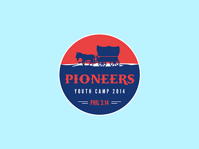 Pioneers Logo burr camp church ink kevin logo ocular pioneer retro vintage youth