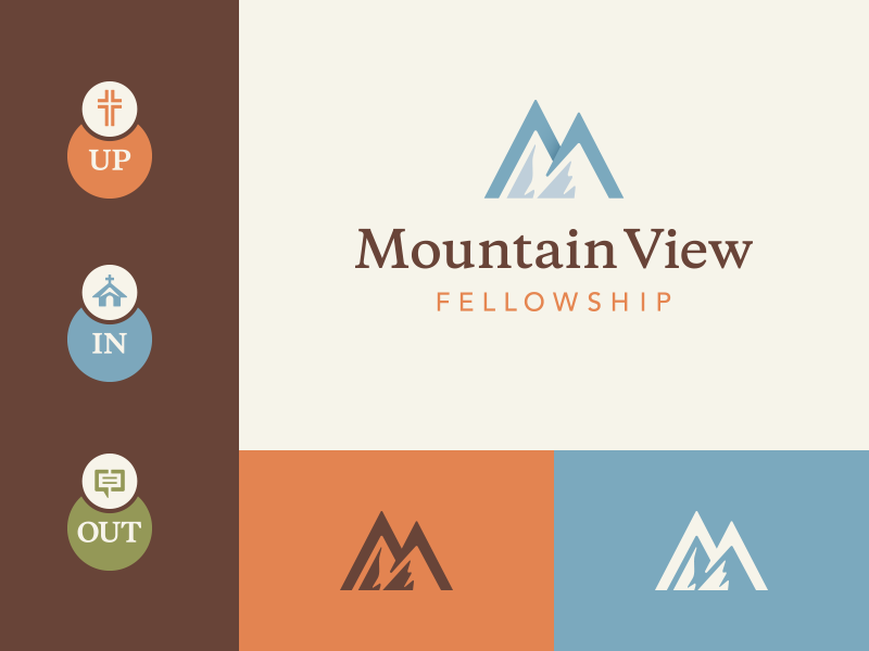 Mountain View Fellowship mountain logo church letter icon cross nashville colorado
