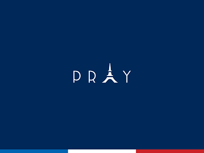 Pray for Paris eiffel tower icon logo mark monument paris pray