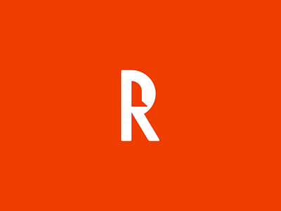 R is for Rocket alphabet icon letter logo mark monogram negative space rocket type typography