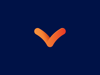 V custom icon letter logo mark monogram orange reality type v virtual