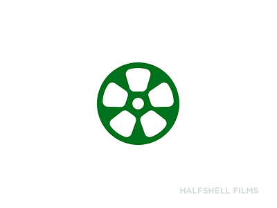 Halfshell Films film logo logomark mark movie reel shell turtle video