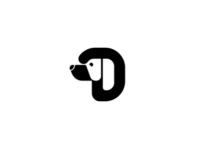 D Is For Dog animal dog icon letter logo monogram negative space pet