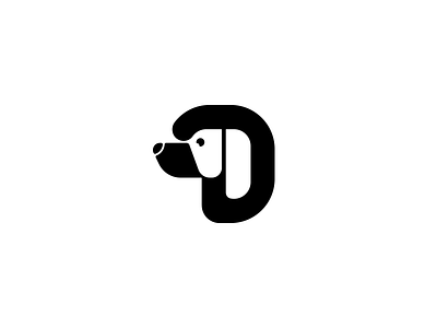 D Is For Dog animal dog icon letter logo monogram negative space pet