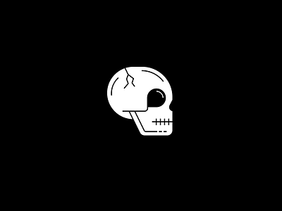 Skull black death icon logo mark skull white