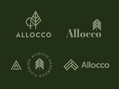 Allocco custom flooring green hardwood icon leaf logo luxury nature organic tree wood