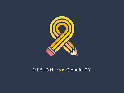 Logo brand branding charity design fold icon logo pencil ribbon