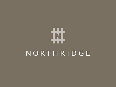 Northridge Logo brand branding fence home house icon logo mark monogram picket