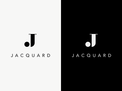 Jacquard brand circle clean geometric icon j letter logo monogram sans serif wordmark