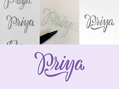 Priya hand drawn letter lettering logo script sketch type typography