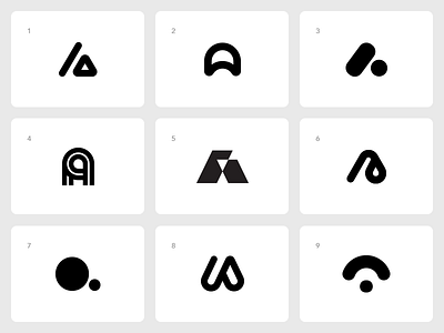 A a black brand branding icon iconic letter logo mark monogram white