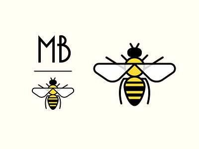 MBee art bee bug deco honey icon insect logo mark stationery