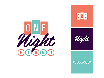 One Night Stand 🎵 🎶 custom event icon logo logotype mark music retro sans serif script typography