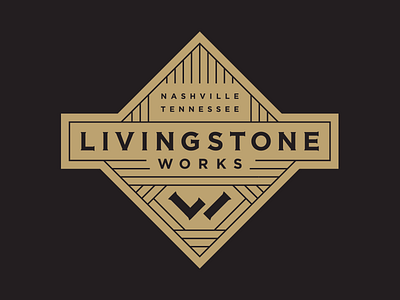 Livingstone Works badge carpenter icon logo monogram typography wood
