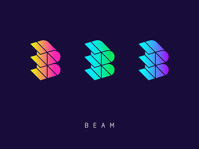 Beam 3d beam construction geometric gradient icon lines logo mark modern monogram